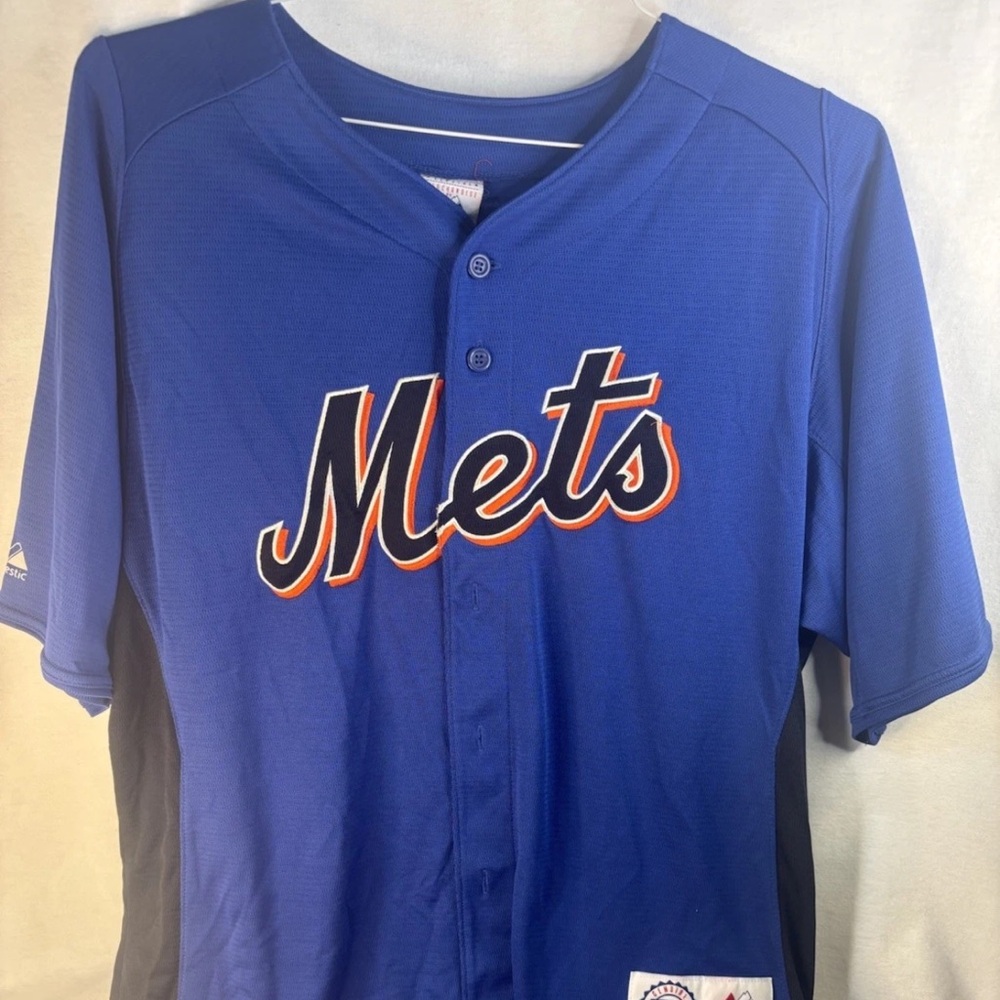 New York Mets Jason Bay Blue Jersey Men’s Medium /Majestic-Genuine Merchandise